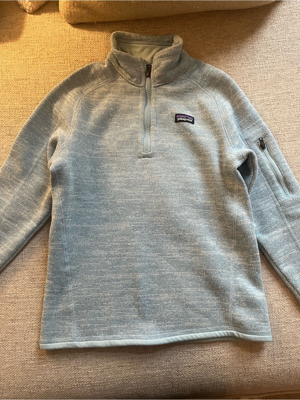 Patagonia Youth Light Blue Quarter-Zip Sweater